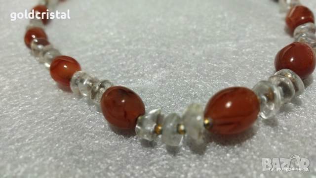 Стар накит гердан от естествен камък карнеол  , снимка 2 - Антикварни и старинни предмети - 52795000