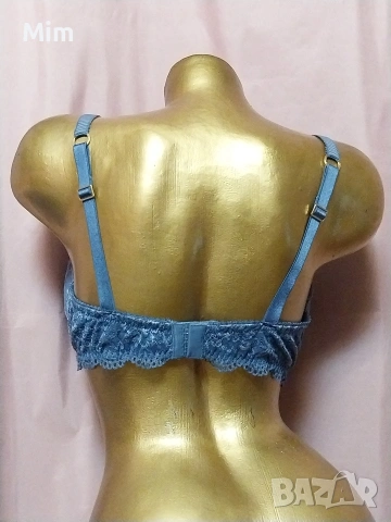 Sapph 85 E Син дантелен сутиен с мъниста , снимка 3 - Бельо - 53128461