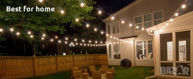 30метра Външна светлина верига Yuucio  с 30 LED крушки, снимка 7 - Външни лампи - 47326814