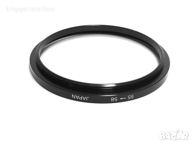55mm - 58mm Преходник за филтър на резба Step-Up Lens Filter Adapter Ring, Произведен в Япония, снимка 2 - Обективи и филтри - 41599898