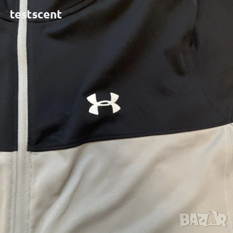 Мъжко горнище Under Armour UA Poly Track Top XL черно и сиво X-large Under Armour, снимка 4 - Спортни дрехи, екипи - 53868205