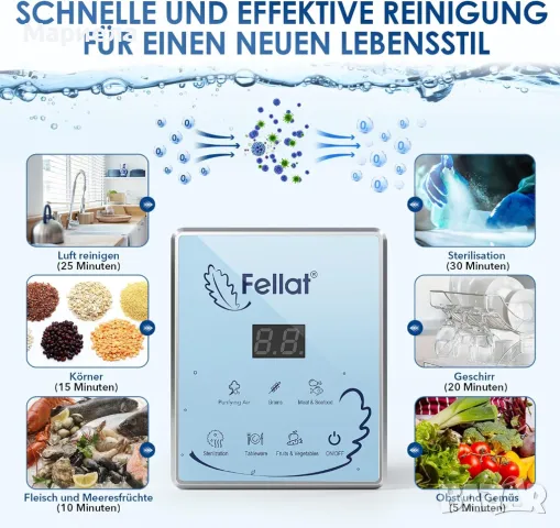 Нов Генератор на озон, домакински генератор на озон FELLAT 600 mg/h за вода и въздух, пречиствател, снимка 2 - Овлажнители и пречистватели за въздух - 47970827