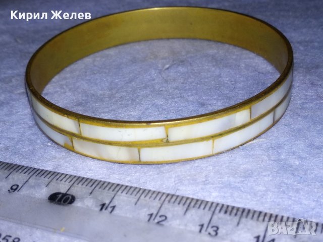 СТАРА БРОНЗОВА СПЛАВ СЕДЕФЕНА РЕТРО АРТ ГРИВНА МАЙСТОРСКА РЪЧНА РАБОТА 37521, снимка 8 - Антикварни и старинни предмети - 40865757