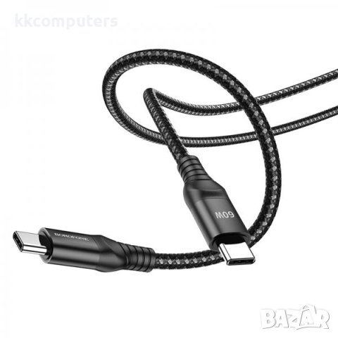 Borofone Type-C Type-C, Кабел, 60W, 3.0A ,1.5m BX56 / Черен / Баркод : 2402287, снимка 4 - USB кабели - 40397782