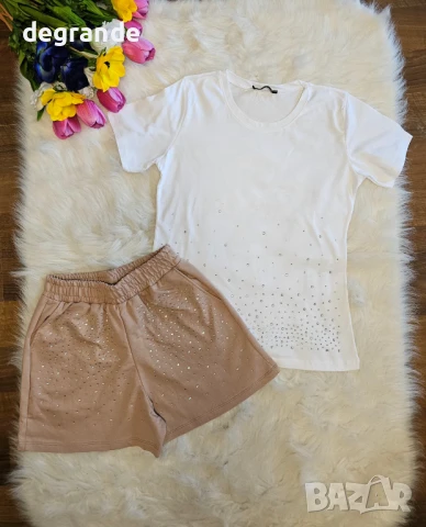 Дамски комплект от две части с камъчета, снимка 5 - Комплекти - 51129143