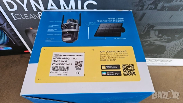 Двойна соларна безжична въртяща камера TQ11 ICSee 4G 12MP iCSee сим карта, снимка 8 - Други - 53826675