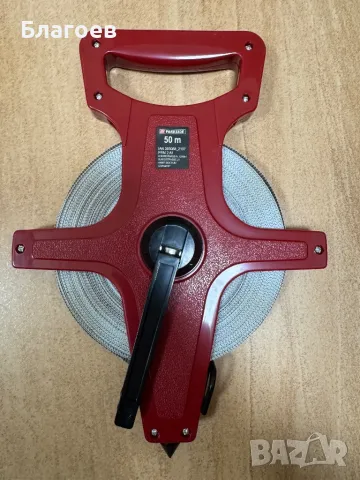 Геодезична ролетка метър Parkside с лента от фибростъкло за измерване на топограф с дръжка 50 m, снимка 4 - Други инструменти - 49240444