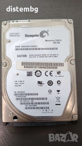 Твърд диск 500GB Seagate Momentus 5400.6 - ST9500325AS, снимка 1 - Твърди дискове - 41064224
