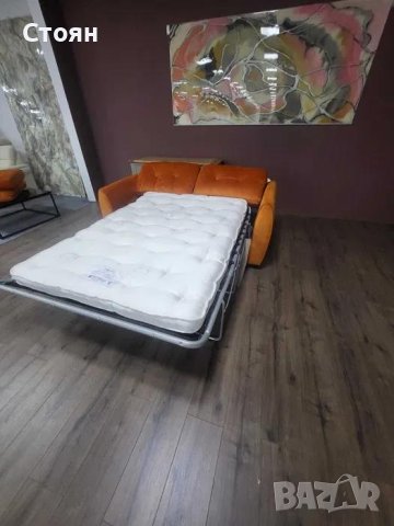 Оранжев диван от плат двойка с функция сън, снимка 10 - Дивани и мека мебел - 42541007