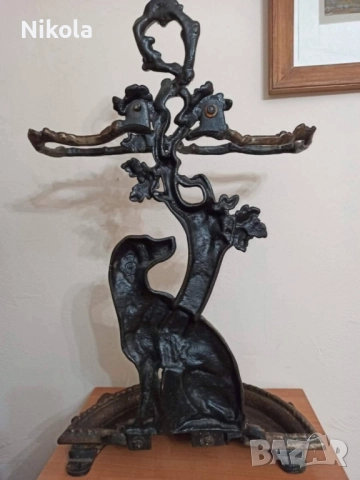 Викторианска чугунена стойка за чадъри с хрътка. Период 1920-1929, снимка 9 - Антикварни и старинни предмети - 52011672
