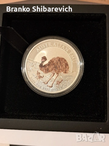 Лимитирана сребърна монета " Australian Emu "-Colorized edition , снимка 2 - Нумизматика и бонистика - 53503648