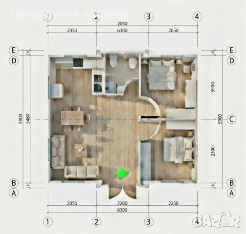 Продава парцел 648 м2 с нова къща 40 м2, снимка 3 - Къщи - 53639862