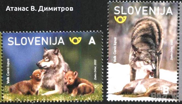 Чисти марки Фауна Вълци 2022 от Словения