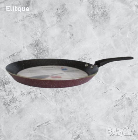 Тиган за палачинки Rosberg R51322G24, 24см., Мраморно покр., Индукция, Бордо меланж, снимка 6 - Съдове за готвене - 52889051