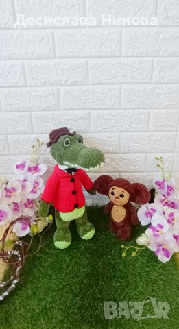 Крокодила Гена(40см) и Чебурашка(20см), снимка 6 - Плюшени играчки - 44433380