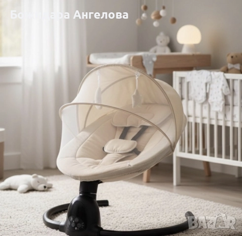 Интелигентен бебешки шезлонг с Bluetooth, дистанционно управление и автоматично люлеене