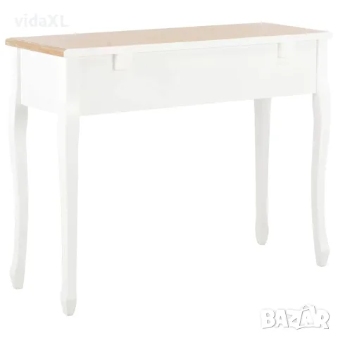 vidaXL Конзолна тоалетна маса с 3 чекмеджета, бяла, снимка 4 - Тоалетки - 56146514