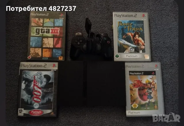 PS2 с игри и контролер 