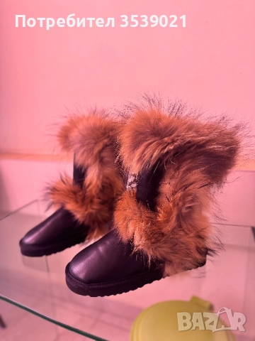 Чисто нови ботуши от естествена кожа с естествен косъм 