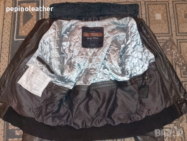 NICKELSON английско пилотско кожено яке тип MА-1, размер L-XL / 54, снимка 6 - Якета - 52794057