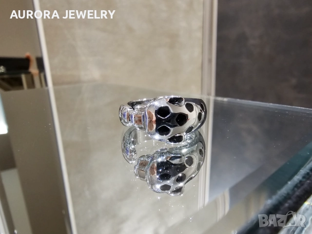 CARTIER Panthere de Cartier Silver Black Дамски Пръстен, снимка 4 - Пръстени - 52870354