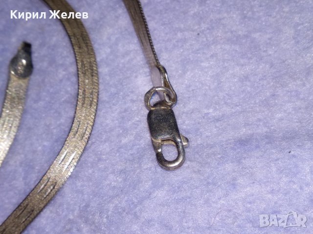НЕЖЕН ЛЕНТОВИДЕН ПОСРЕБРЕН ЛАНЕЦ от БЛАГОРОДНА СТОМАНА с ПЕЧАТИ За ПОСРЕБРЯВАНЕТО 925 ITALY 38697, снимка 9 - Колиета, медальони, синджири - 41741748