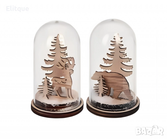 Коледна магия под стъклен купол - LED декорация, снимка 2 - Други стоки за дома - 52820177