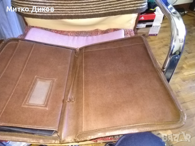 Кожена папка чанта за документи 37х27см от соца, снимка 6 - Други - 36354877