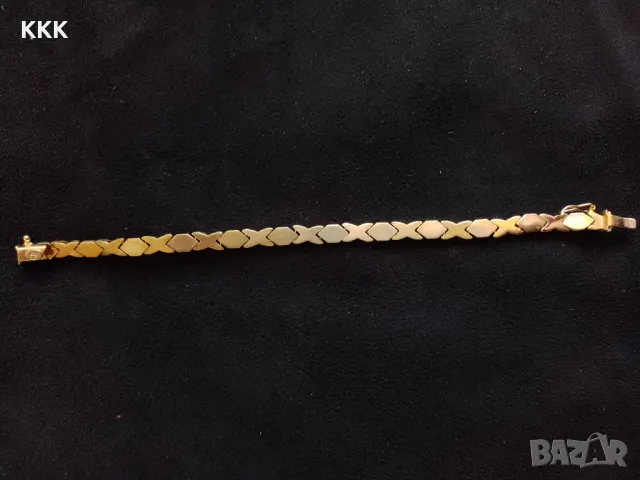 Италианска златна гривна 7гр,17 см, 14 К., снимка 6 - Гривни - 48152178