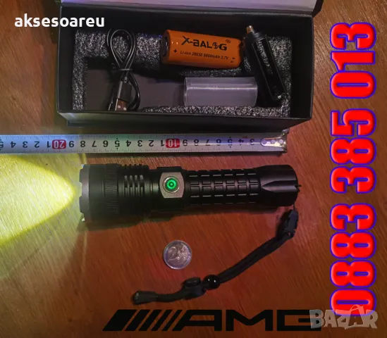 Висококачествен нов Мощен P90 лек преносим LED прожектор акумулаторен дълготраен регулируем фенер, снимка 3 - Лед осветление - 48615862