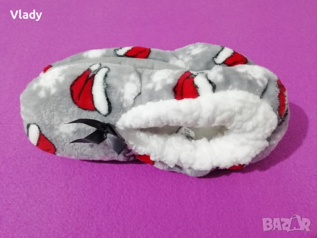 Пухкави пантофи за Коледа 39 номер, снимка 3 - Пантофи - 52806847