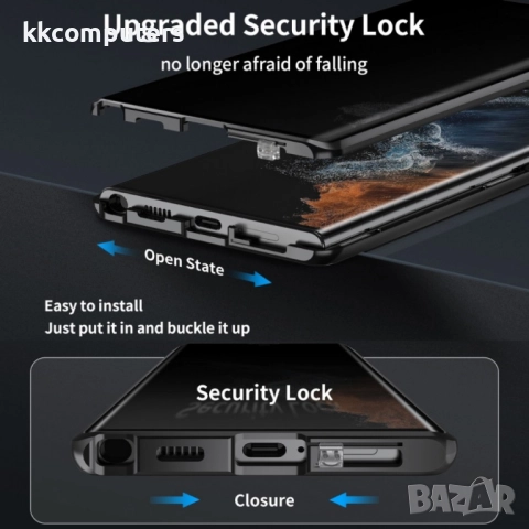 Samsung Galaxy S24 Ultra 5G MagSafe Magnetic Privacy Frosted Tempered Glass Holder Удароустойчив Кал, снимка 7 - Калъфи, кейсове - 52649824