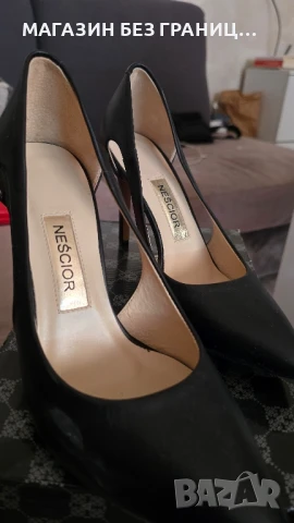 Чернни кожени стилети на ток!, снимка 1