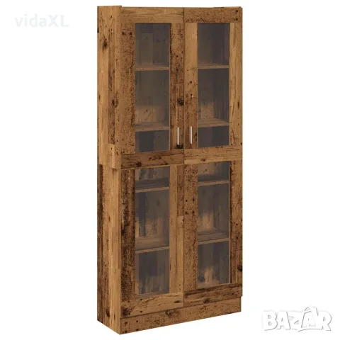 vidaXL Висок шкаф, старо дърво, 82,5x30,5x185 см, инженерно дърво