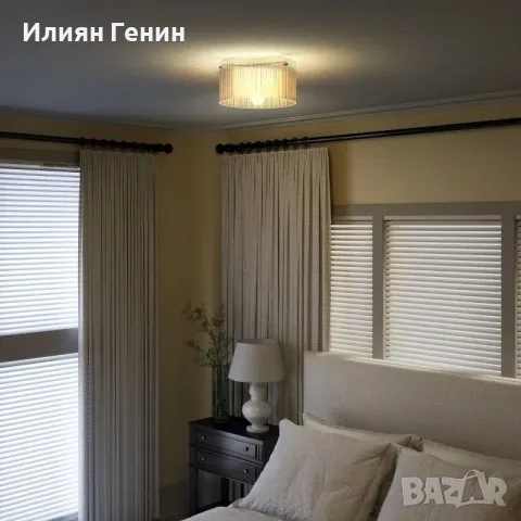 Таванна лампа HOMCOM с акрилен абажур, снимка 5 - Лампи за таван - 56014558