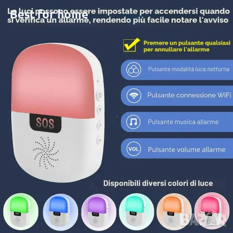 Shinmax Tuya пейджър за възрастни хора с Wifi, интелигентен SOS бутон за аларма, безжичен, снимка 4 - Друга електроника - 55923188