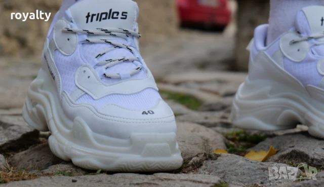 Balenciaga Triple S бели дамски маратонки , снимка 4 - Маратонки - 50924615