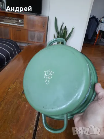 Стара Емайлирана тенджера #11, снимка 3 - Съдове за готвене - 48297431