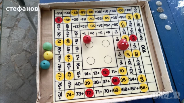 Ретро настолна игра, образователна, „Математическа игра от 1до100, 1984 г, снимка 3 - Колекции - 51076947
