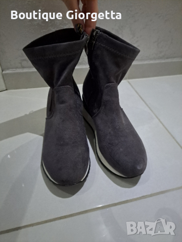 Дамски боти от велур, снимка 3 - Дамски боти - 44834444