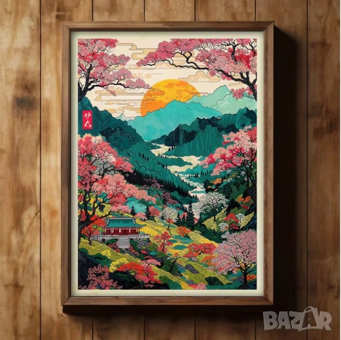Платно/принт /Японски пейзаж/ без рамка/ 30 /40 см., снимка 3 - Картини - 53841938
