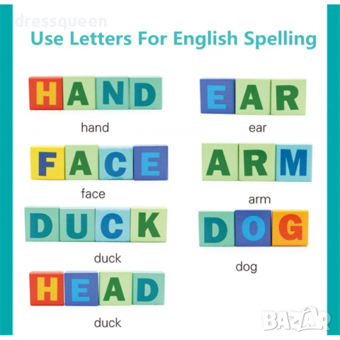 4124 Комплект от 50 части цветни дървени блокчета конструктор с кофа за съхранение, снимка 7 - Конструктори - 44614596