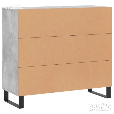 vidaXL Сайдборд, бетонно сив, 90x34x80 см, инженерно дърво, снимка 8 - Бюфети - 56147930
