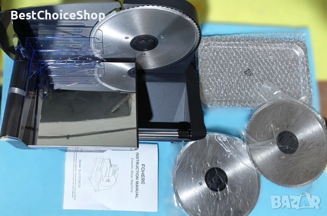FOHERE 250W електрически резачка за колбаси, хляб, сирена и др., снимка 3 - Други - 53079409