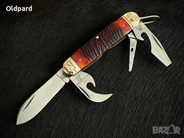 Сгъваем колекционерски ловен нож (Tiger Stripe)., снимка 2 - Ножове - 41224441