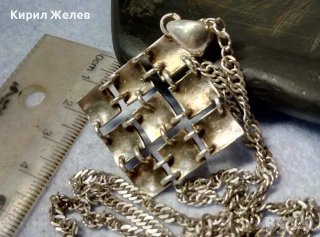 ШАРМАНТЕН АЖУРЕНТ СРЕБЪРЕН МЕДАЛЬОН РОДИРАНО СРЕБРО 925 със СРЕБЪРНА ВЕРИЖКА СРЕБРО 925 ITALY 28488, снимка 14 - Колиета, медальони, синджири - 49734065