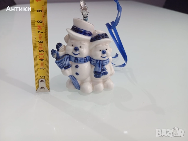 Стара порцеланова коледна играчка с печат, снимка 10 - Декорация за дома - 52661682