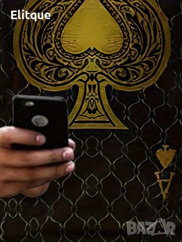 Мъжка тениска с графичен принт с акцент Асо пика, снимка 2 - Тениски - 52866533