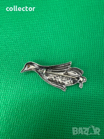Сребърна брошка на птица - Тетреб / Глухар. №7452, снимка 3 - Други ценни предмети - 51975705
