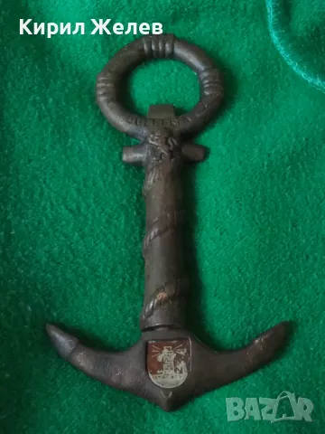 Стар КАПИТАНСКИ БРОНЗОВ ТИРБУШОН - КОТВА - БЪЛГАРИЯ - СБХ Ръчна АРТ ИЗРАБОТКА СУВЕНИР 14213, снимка 18 - Антикварни и старинни предмети - 38108145